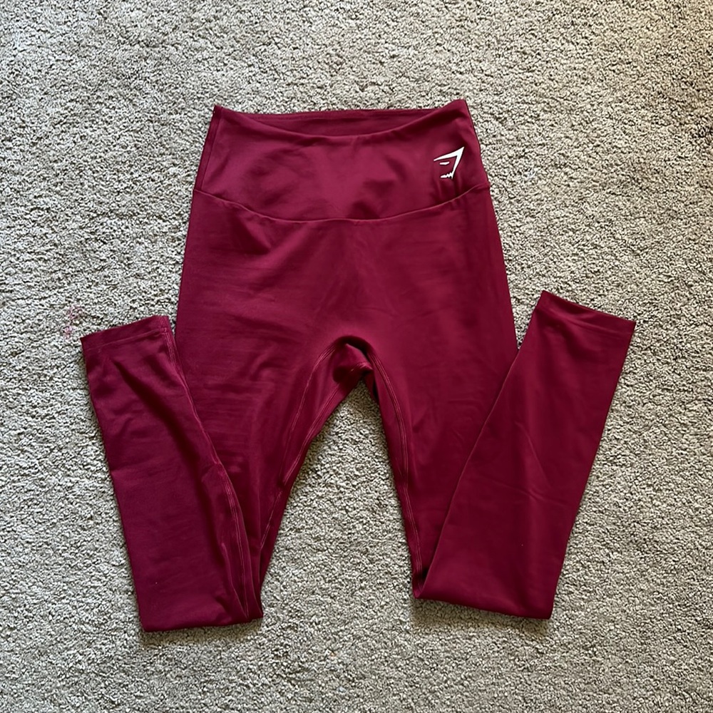 red gym shark leggings